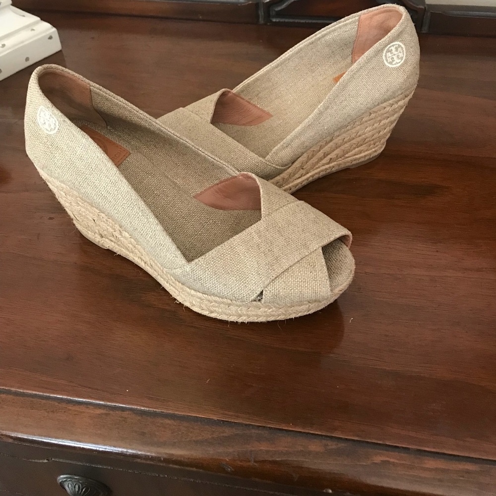 EUC Tory Burch espadrille wedges